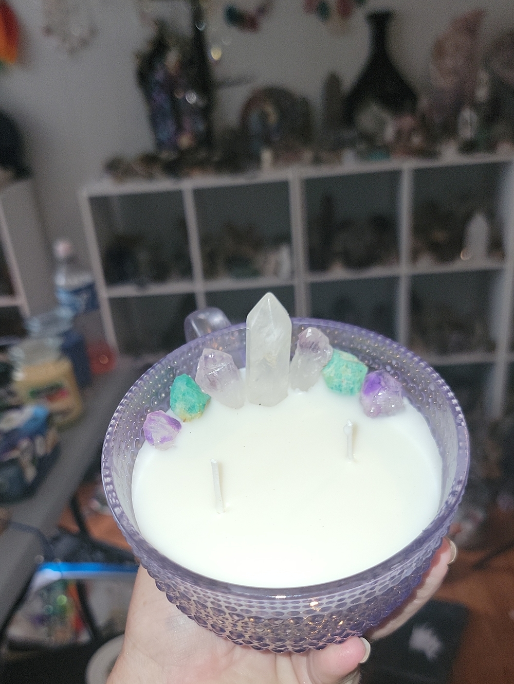 Crystal-Embellished Candle Bath and body works better together Handmade